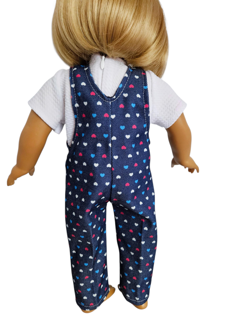 18 inch doll Heart Bib Overalls & T Shirt