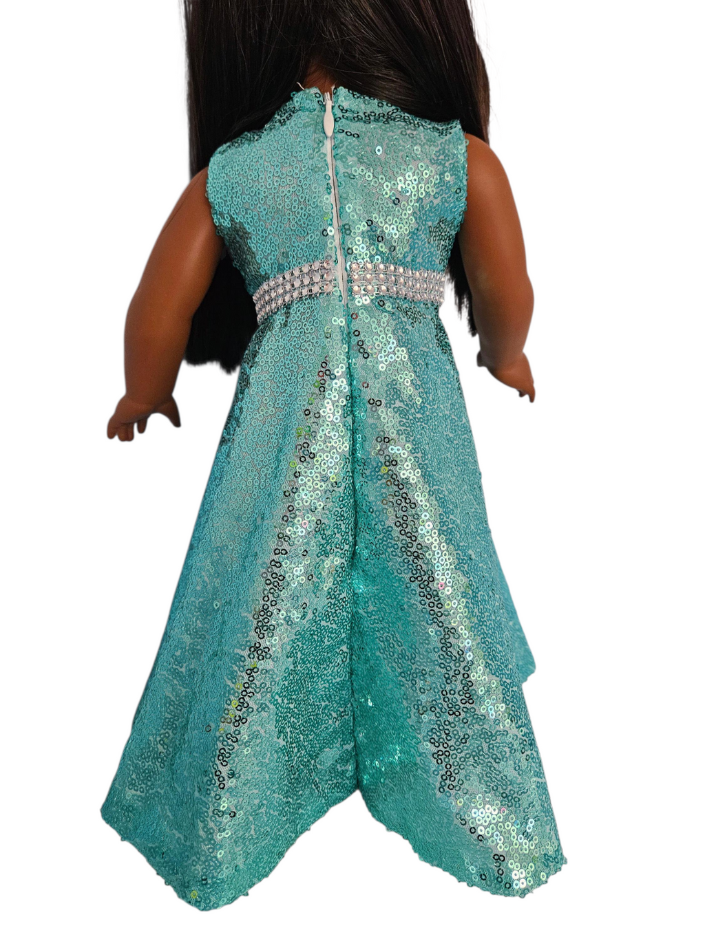 Mint Sequin Gown and Boa/handmade/AG doll/ 18 inch dolls  - #611
