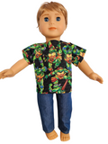 Ninja Turtle Shirt & Jeans/handmade/18 inch boy doll