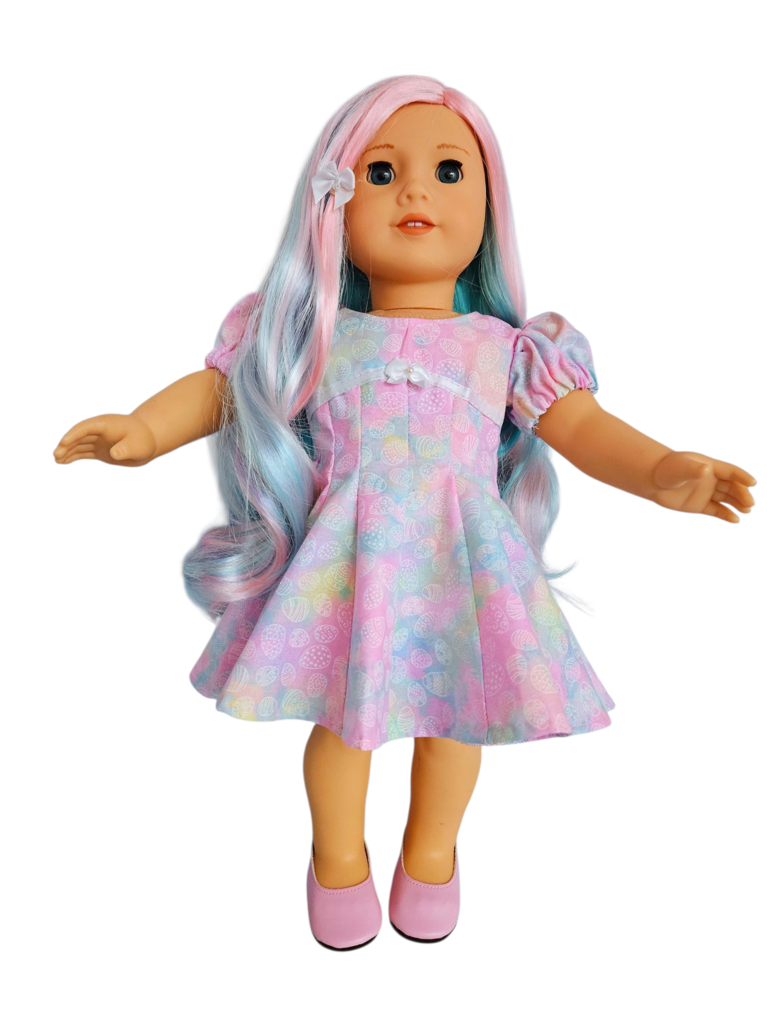 Pastel Easter Eggs Dress/handmade/American girl/18 inch doll - #114