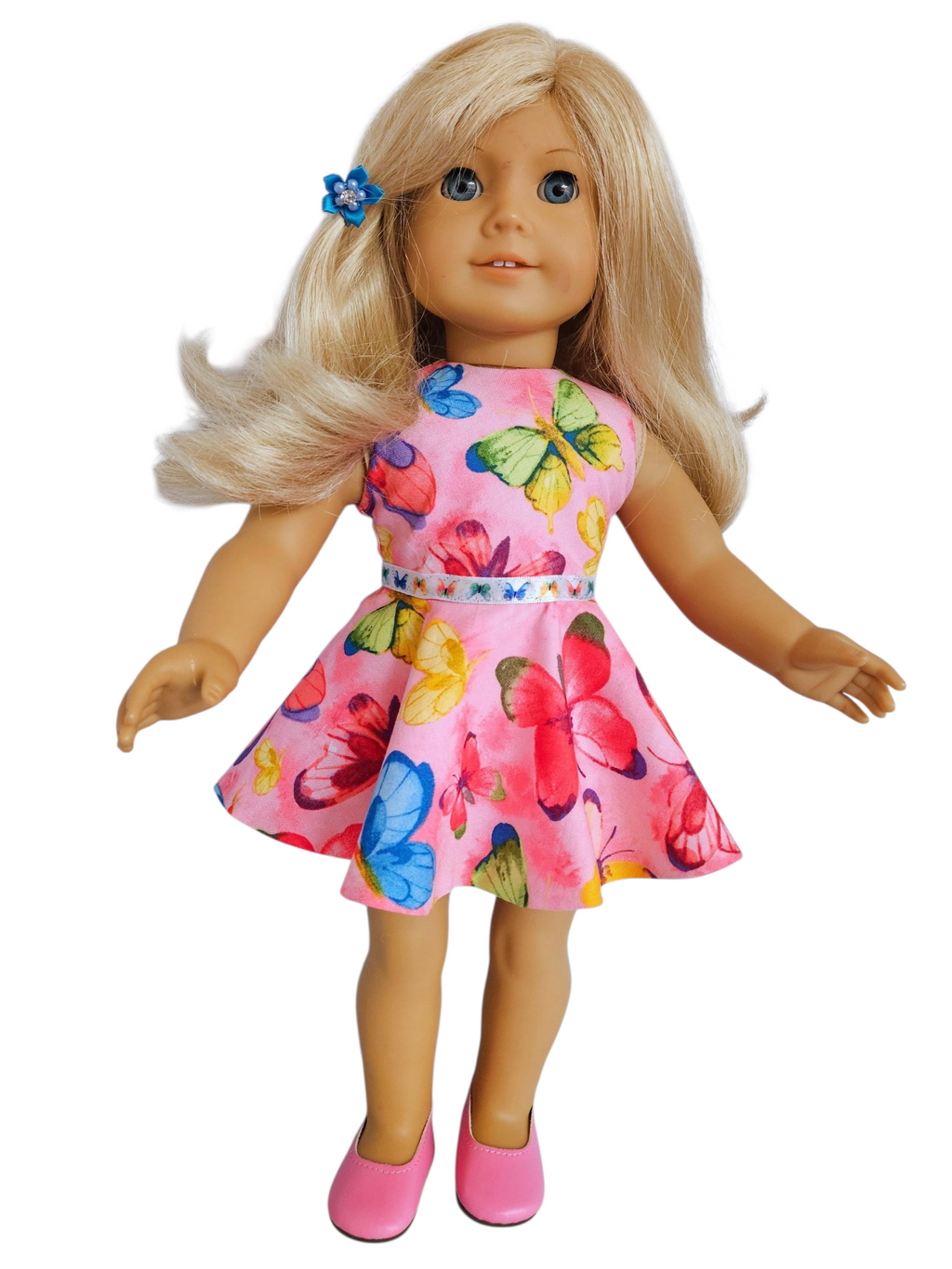 Pink Butterfly Dress/handmade/AG doll/18 inch doll - #106