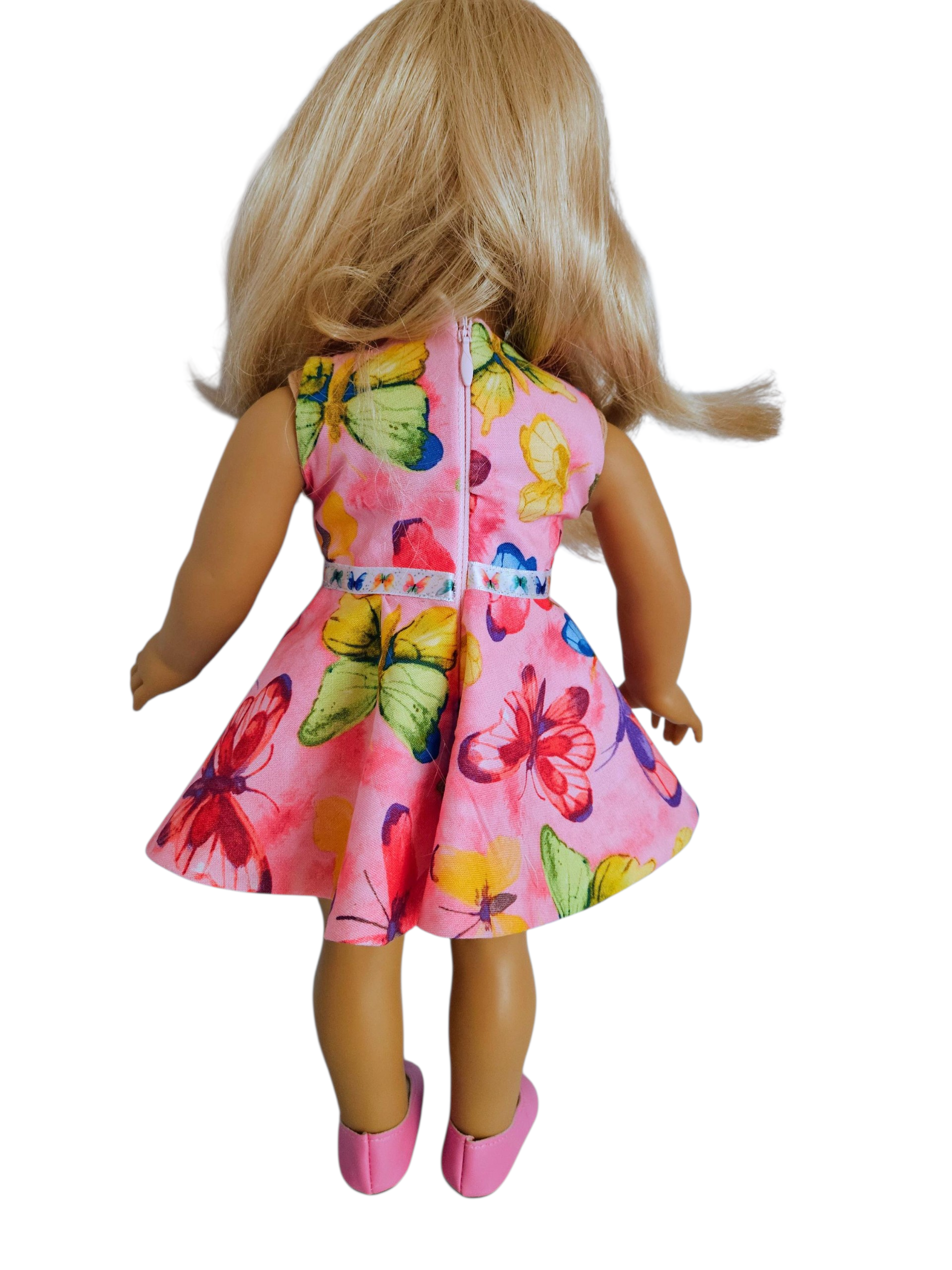 Pink Butterfly Dress/handmade/AG doll/18 inch doll - #106
