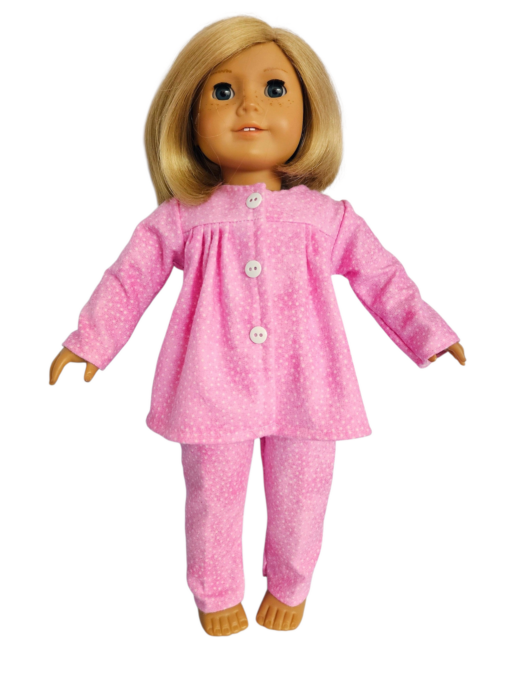 Pink Flannel Pajamas - Handmade/18 inch doll/AG doll