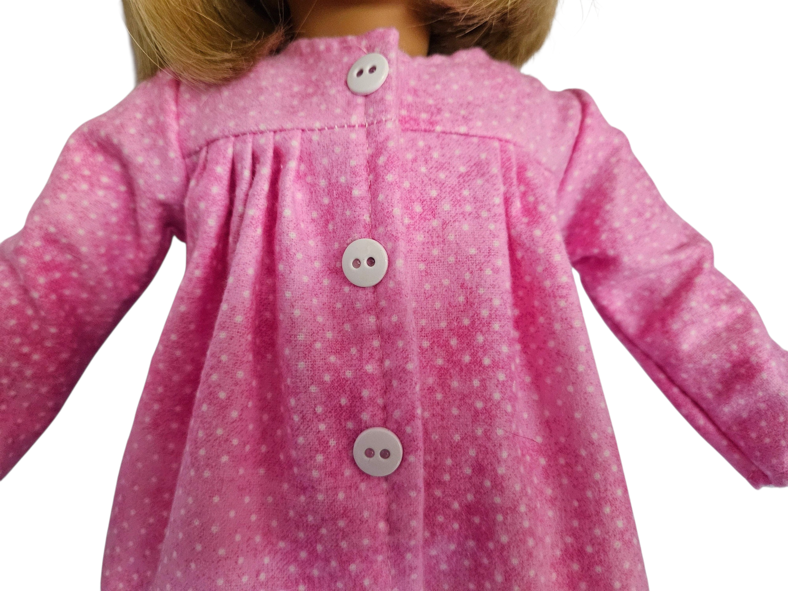 Pink Flannel Pajamas - Handmade/18 inch doll/AG doll