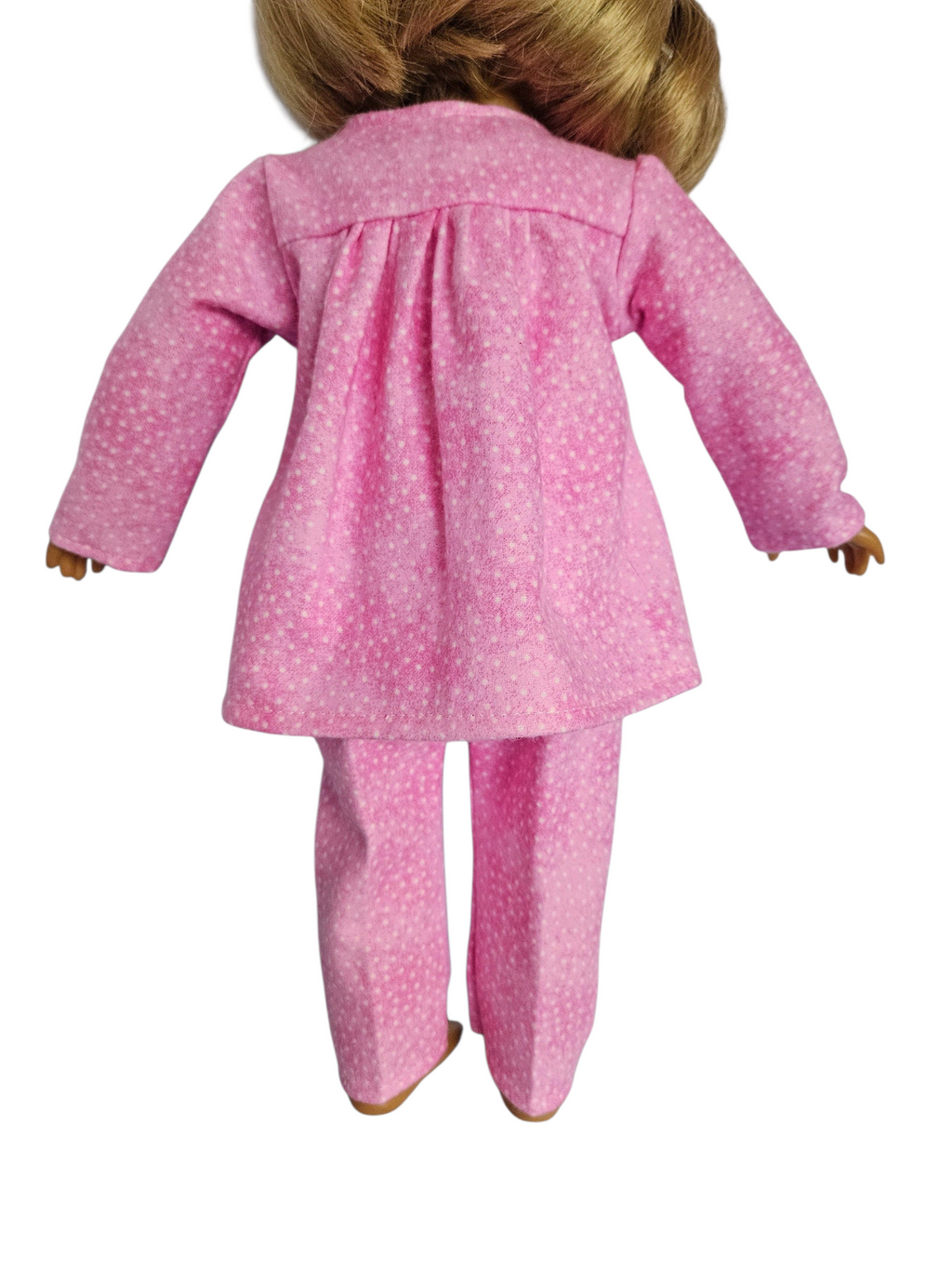 Pink Flannel Pajamas - Handmade/18 inch doll/AG doll