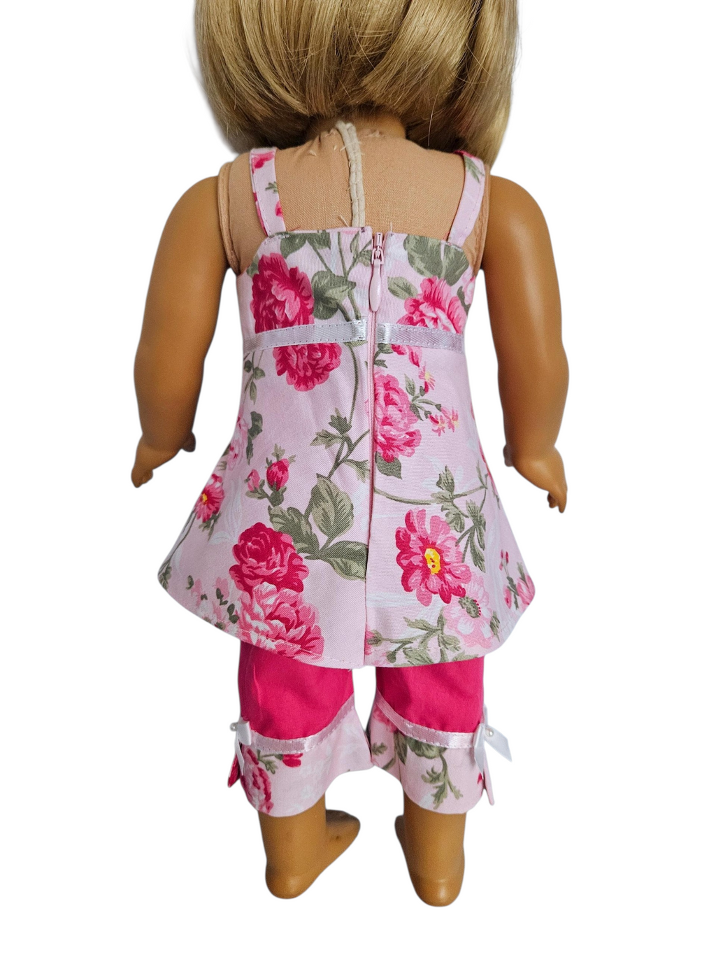 18 inch doll Pink Floral Capri Outfit