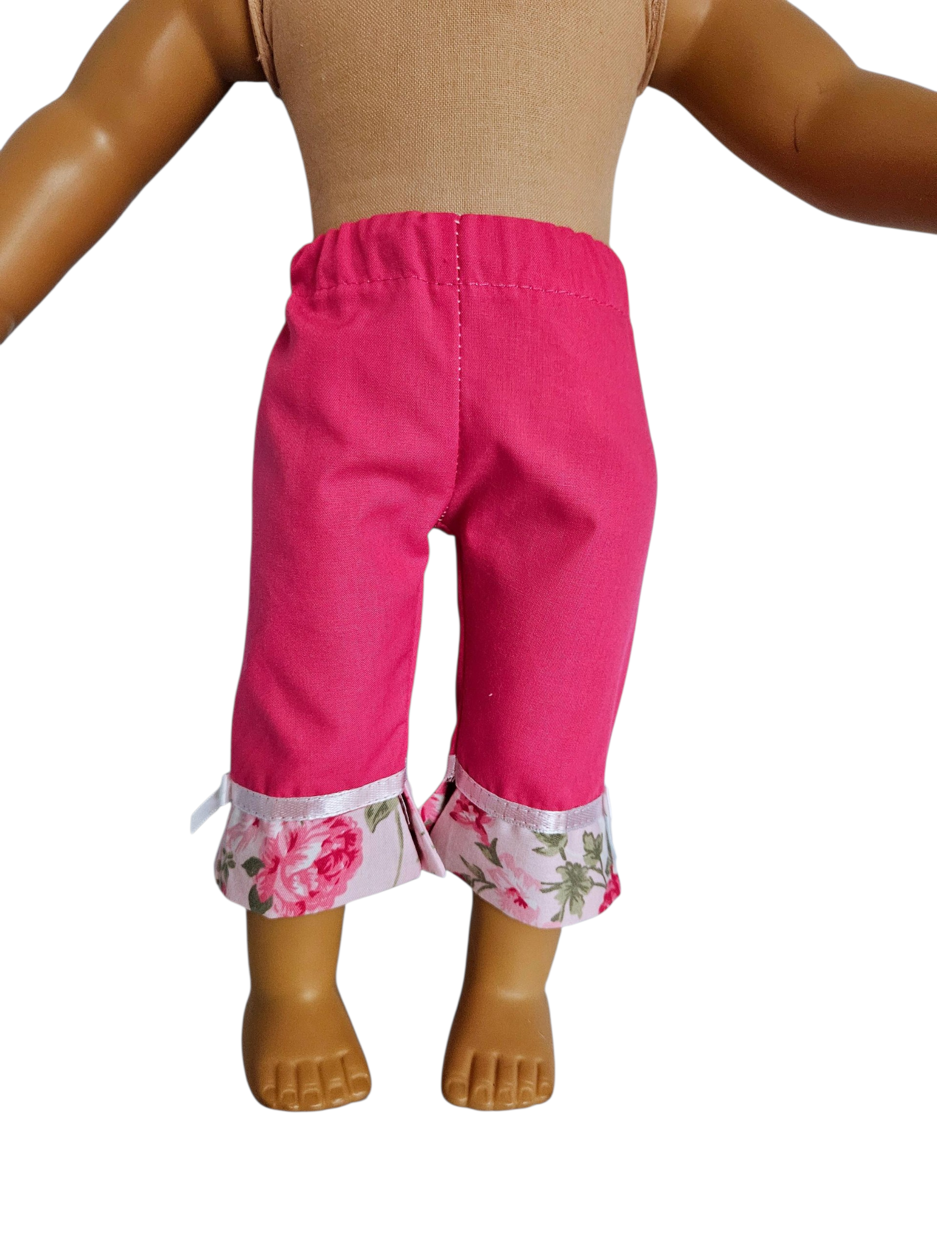 18 inch doll Pink Floral Capri Outfit