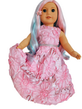 Pink Ribbon Sequin Gown/handmade/AG doll/18 inch doll