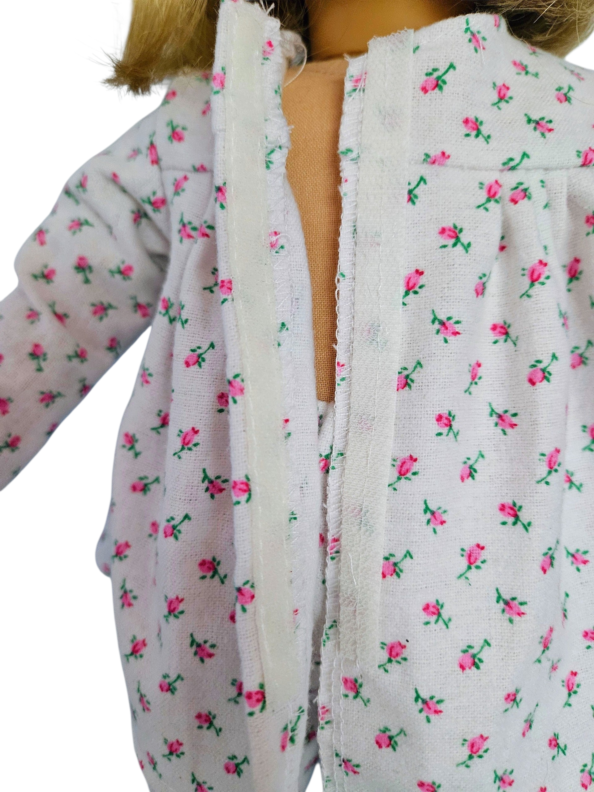 Pink Rosebud Flannel Pajamas/handmade/AG doll/18 inch doll - #186