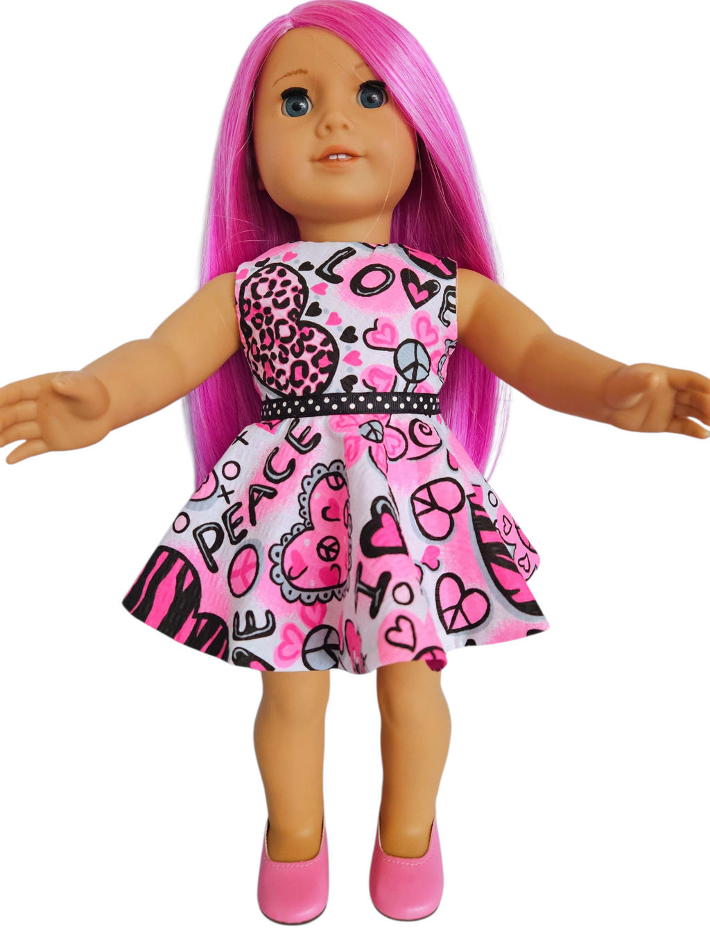 Pink Valentine Dress/handmade/American girl/18 inch doll - #109
