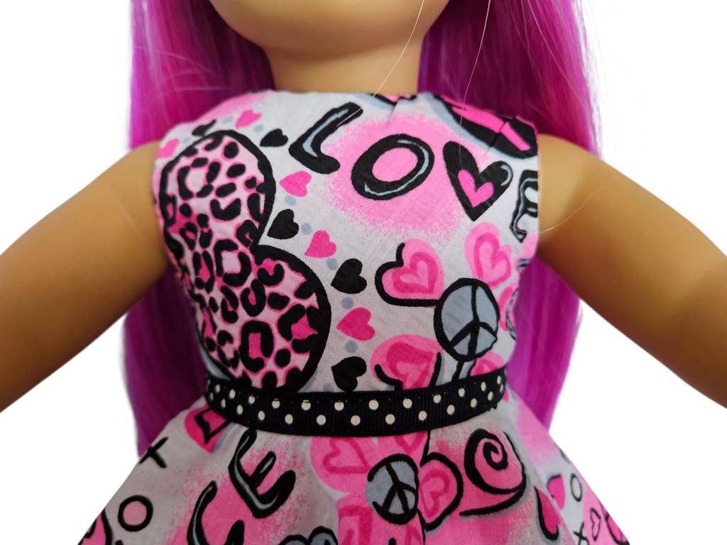 Pink Valentine Dress/handmade/American girl/18 inch doll - #109