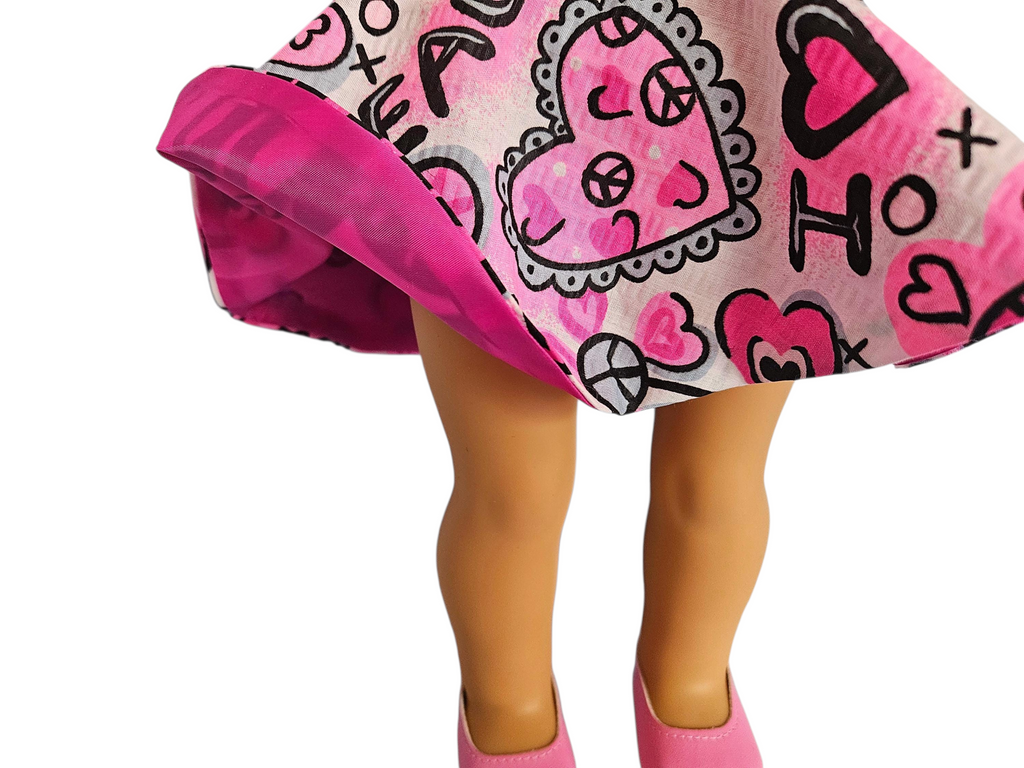 Pink Valentine Dress/handmade/American girl/18 inch doll - #109