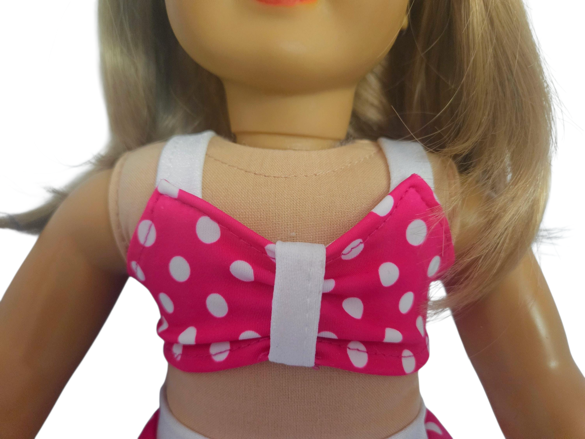 18 inch doll Pink & White Polka Dot Swimsuit
