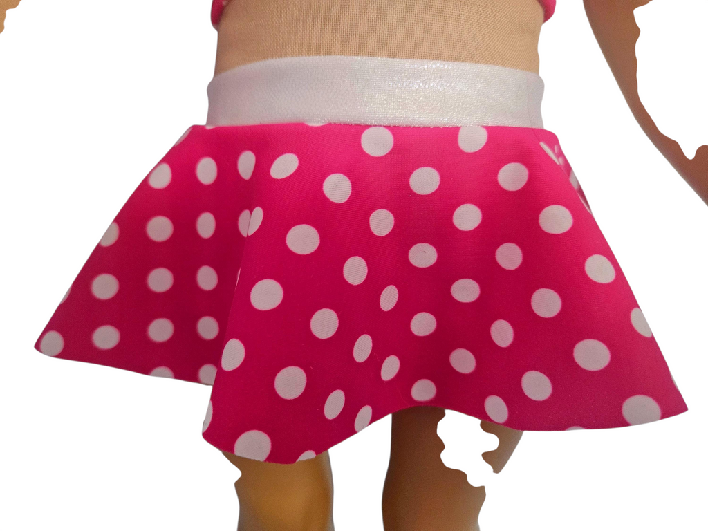 18 inch doll Pink & White Polka Dot Swimsuit