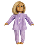 Purple Flannel Pajamas/handmade/AG doll/18 inch doll