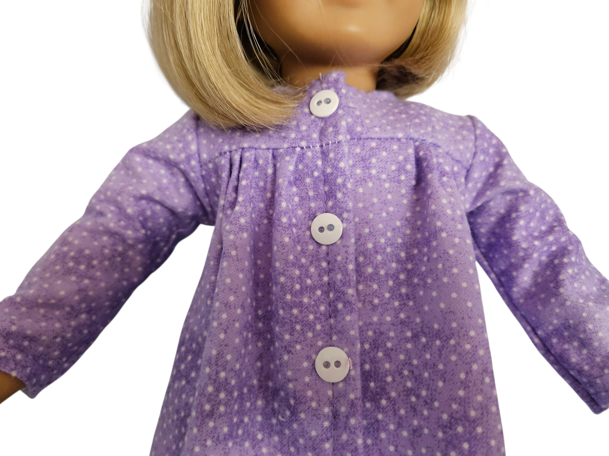 Purple Flannel Pajamas/handmade/AG doll/18 inch doll
