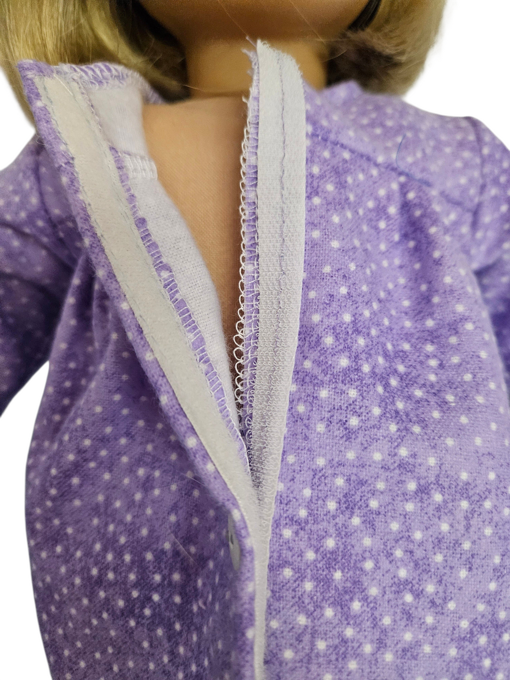 Purple Flannel Pajamas/handmade/AG doll/18 inch doll