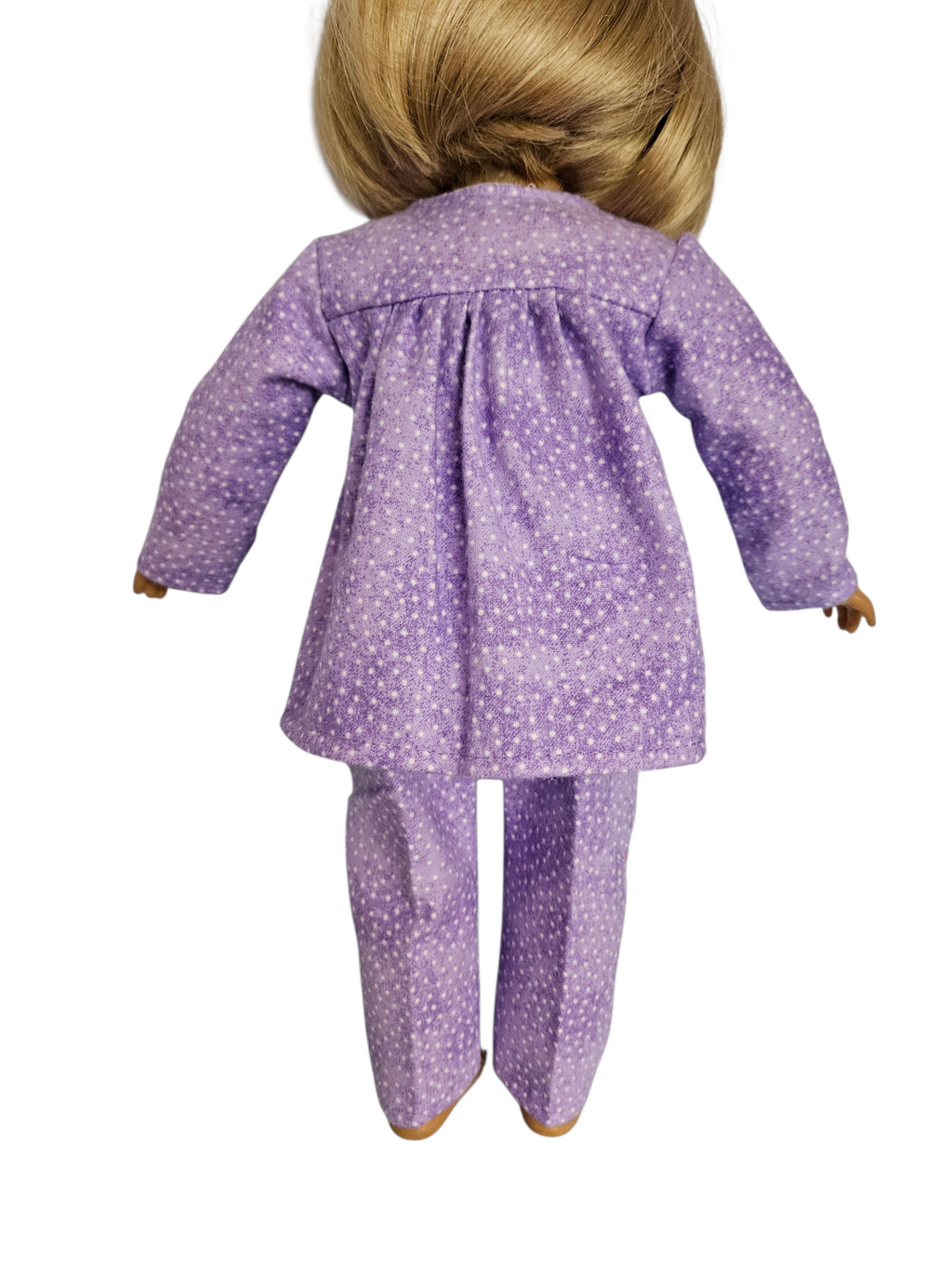 Purple Flannel Pajamas/handmade/AG doll/18 inch doll