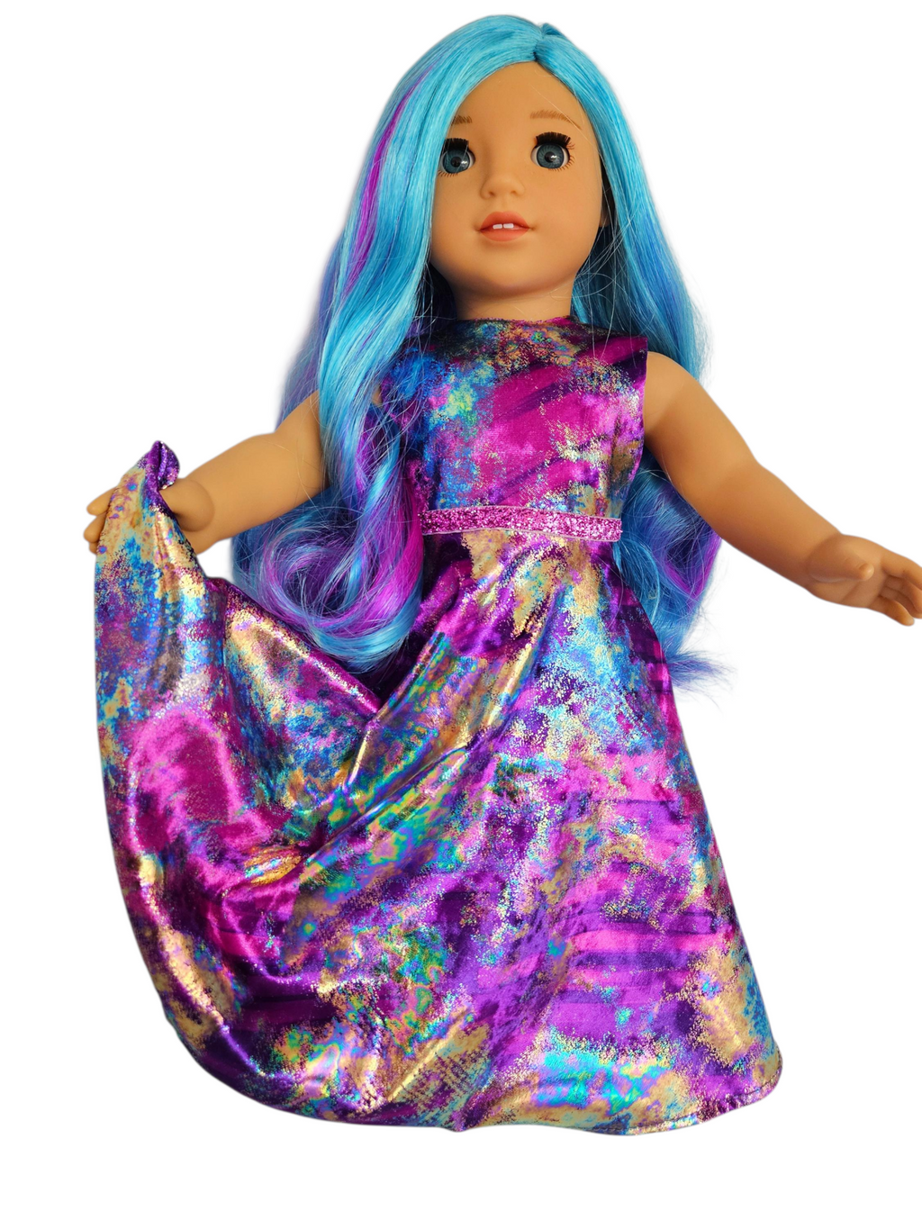 Purple Metallic Velvet Gown/handmade/AG doll/18 inch doll - #703