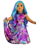 Purple Metallic Velvet Gown/handmade/AG doll/18 inch doll - #703