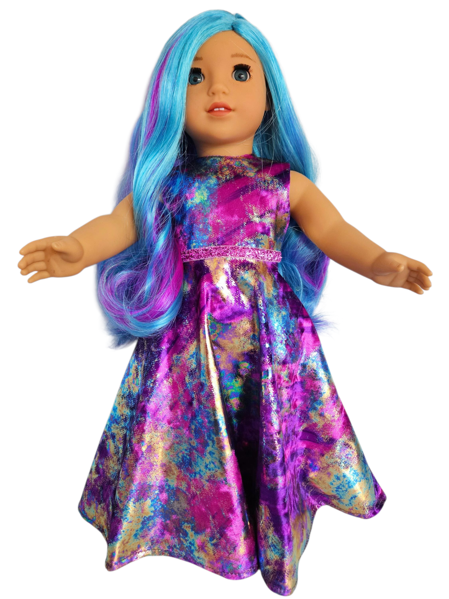 Purple Metallic Velvet Gown/handmade/AG doll/18 inch doll - #703