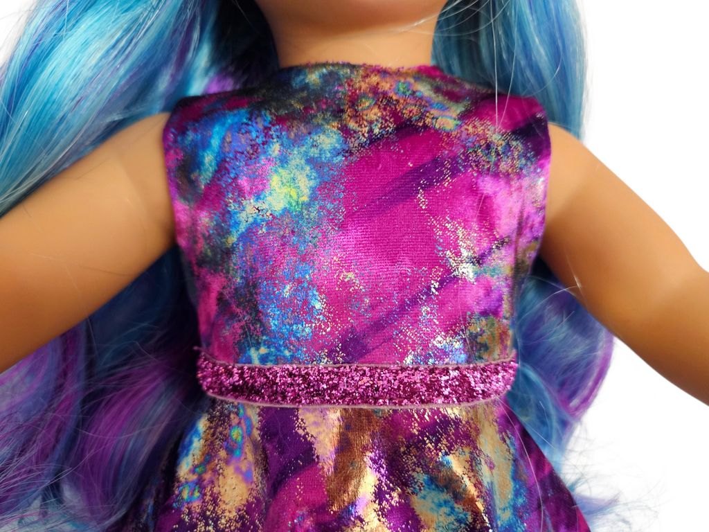 Purple Metallic Velvet Gown/handmade/AG doll/18 inch doll - #703
