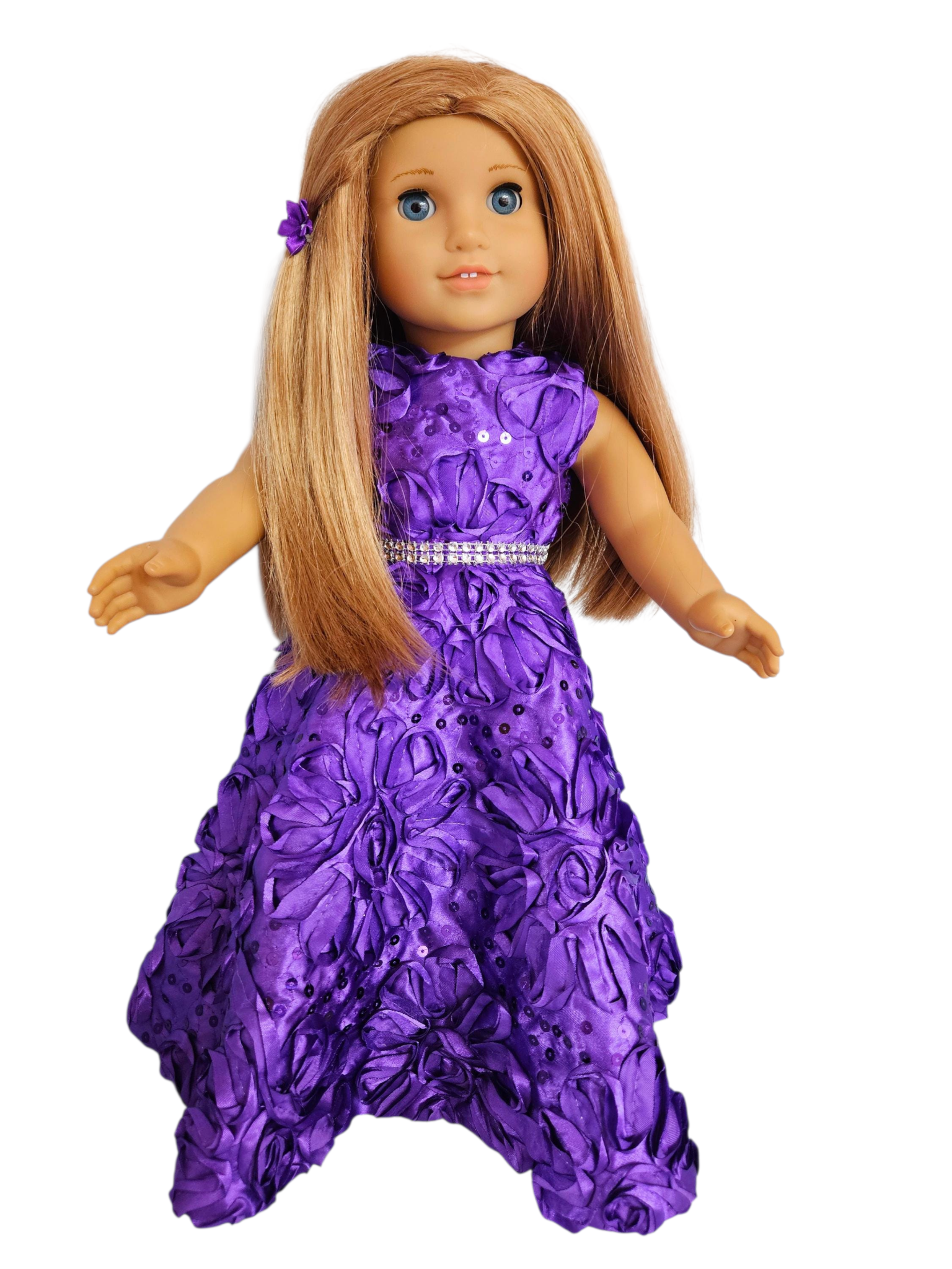 Purple Ribbon Sequin Gown/handmade/AG doll/18 inch doll