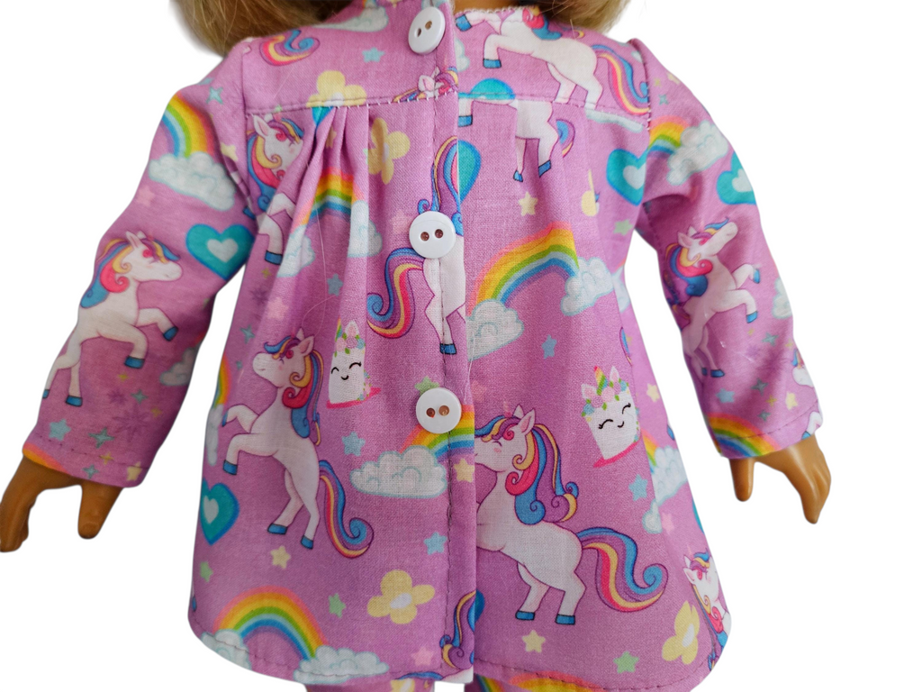 Purple Unicorn Pajamas/handmade/AG doll/18 inch doll
