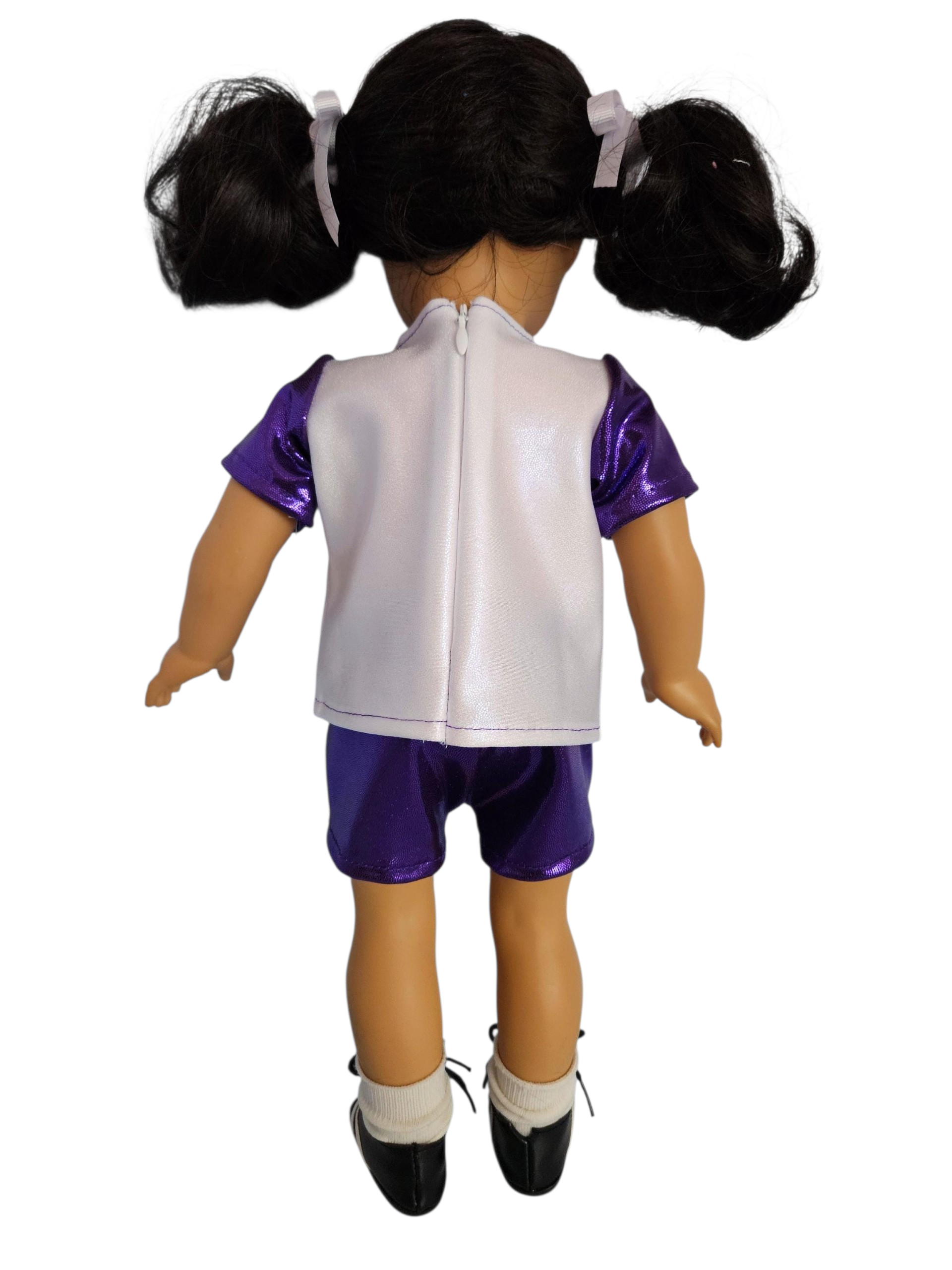 Purple White Soccer Top & Shorts/handmade/AG doll/18 inch doll