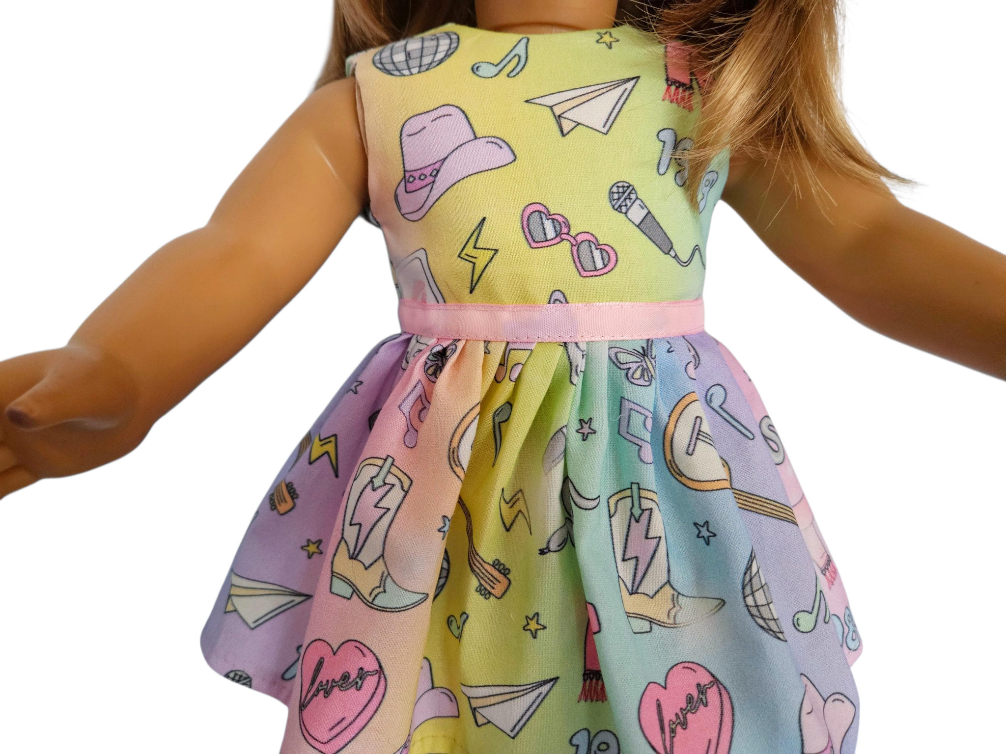 Rainbow T. Swift Dress/handmade/AG doll/18 inch doll