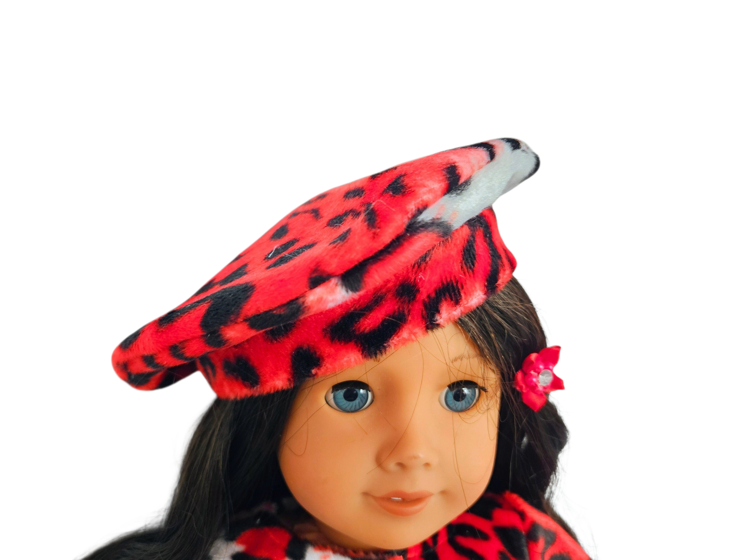 18 inch doll Red Leopard Coat Outfit