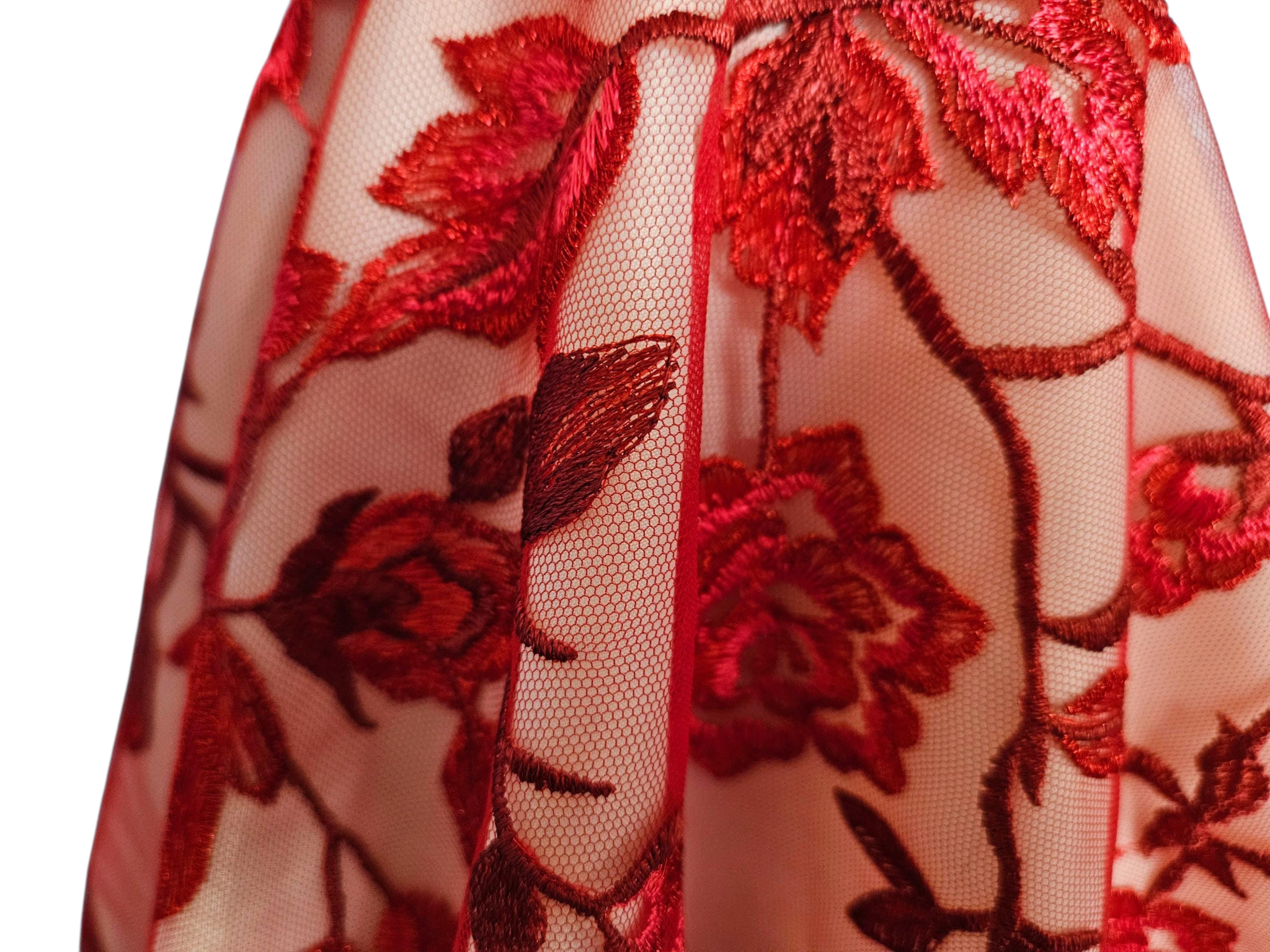 Red Embroidered Sequin Gown and Boa/handmade/AG doll/18 inch doll - #301