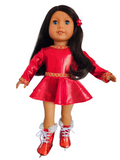 18 inch doll Red Skating Outfit