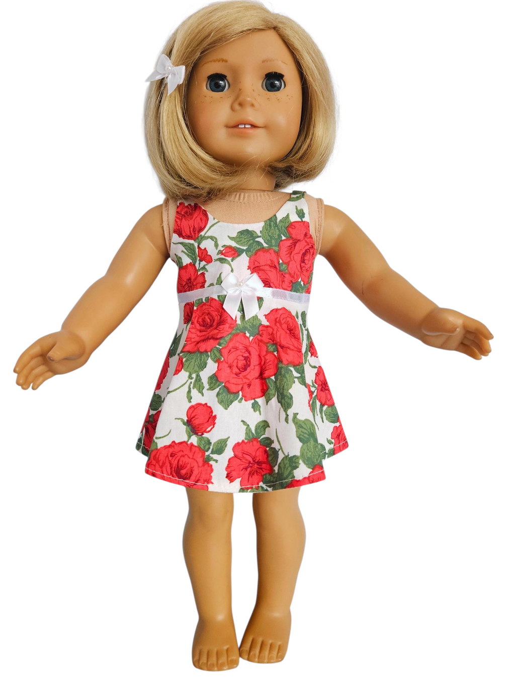 18 inch doll Red Floral Capri Outfit