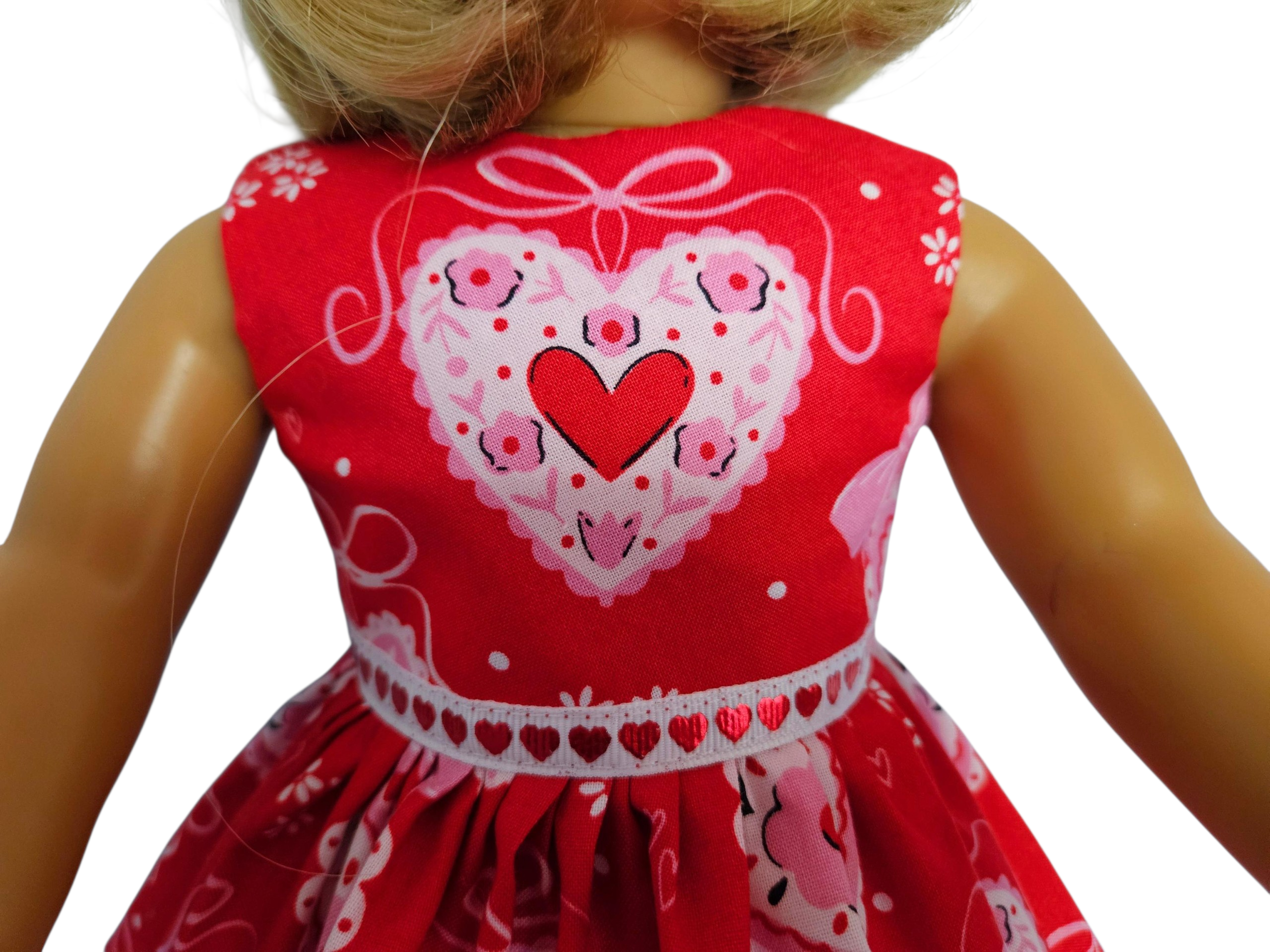 Red Valentine Dress/handmade/AG doll/18 inch doll