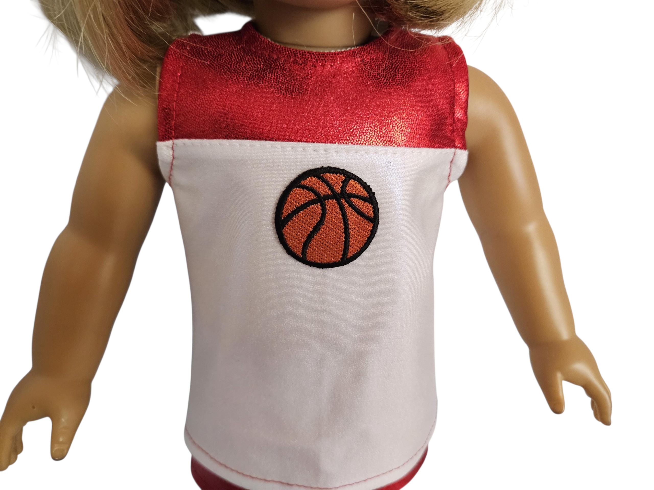Red White Basketball Top & Shorts/handmade/AG doll/18 inch doll