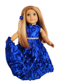 Royal Blue Ribbon Sequin Gown/handmade/AG doll/18 inch doll