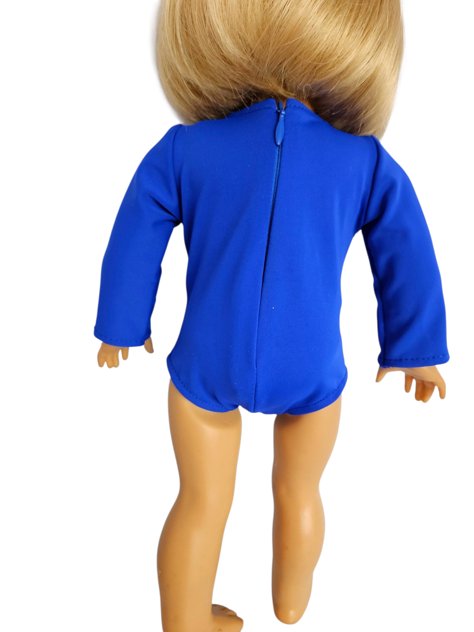 Royal Blue Spandex Sequin Gymnastic Leotard/handmade/AG doll/18 inch doll - #150