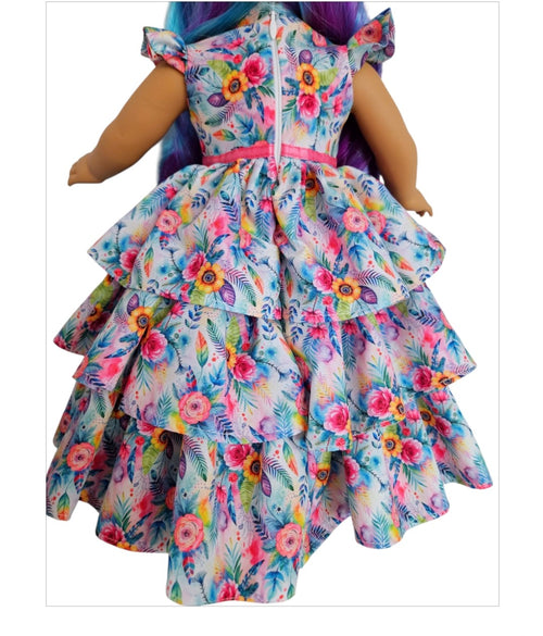 18 inch doll - Gown Floral
