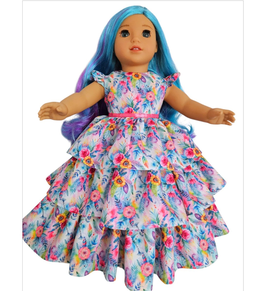 18 inch doll - Gown Floral