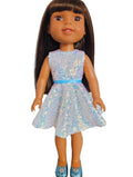 Wellie Wisher White Iridescent Sequin Dress #14