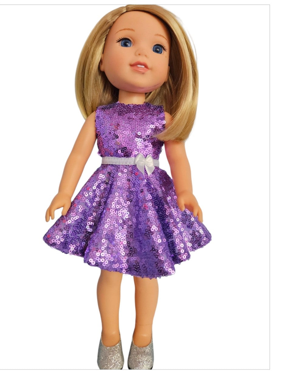 Wellie Wisher Purple Sequin Dress #16
