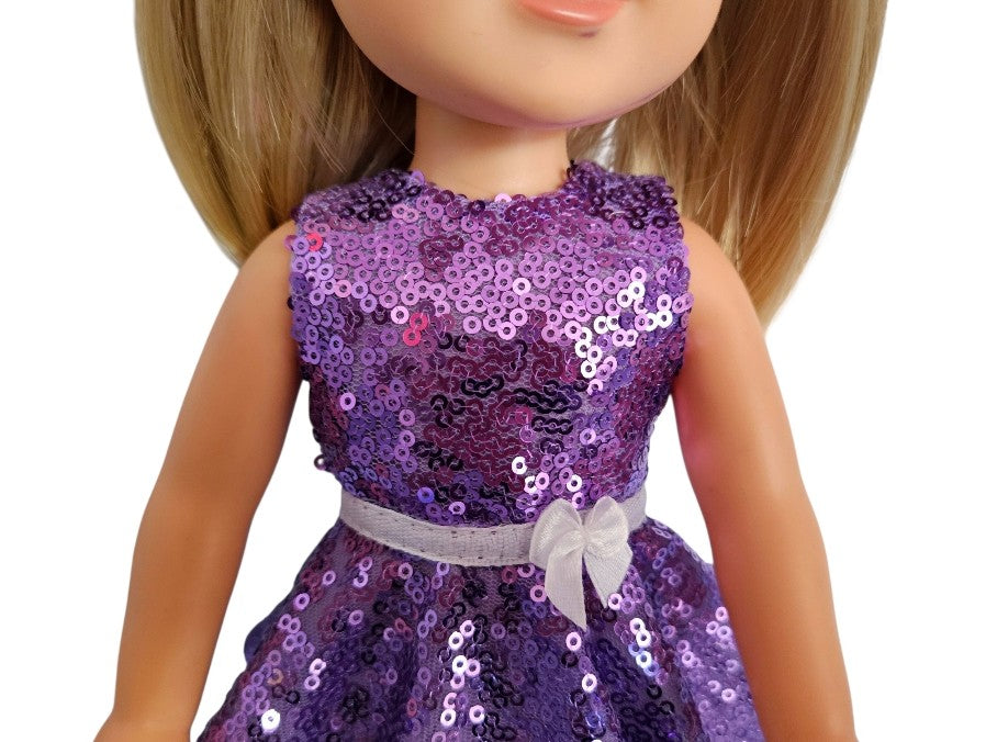 Wellie Wisher Purple Sequin Dress #16