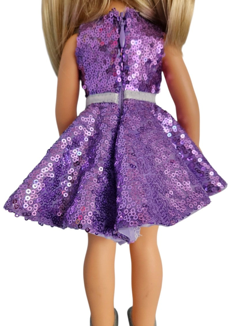 Wellie Wisher Purple Sequin Dress #16