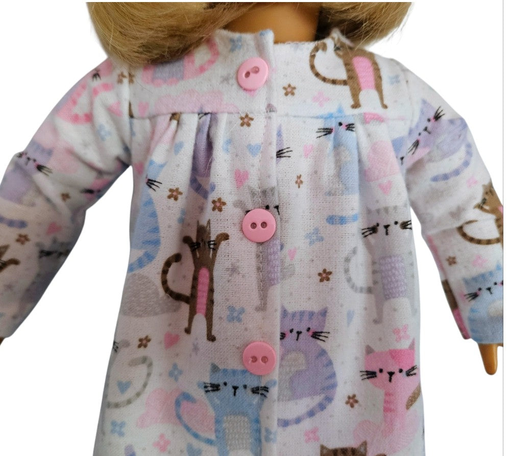 18 inch doll Flannel Pajamas Kitty Print