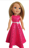 Wellie Wisher Neon Pink Sequin Gown #53