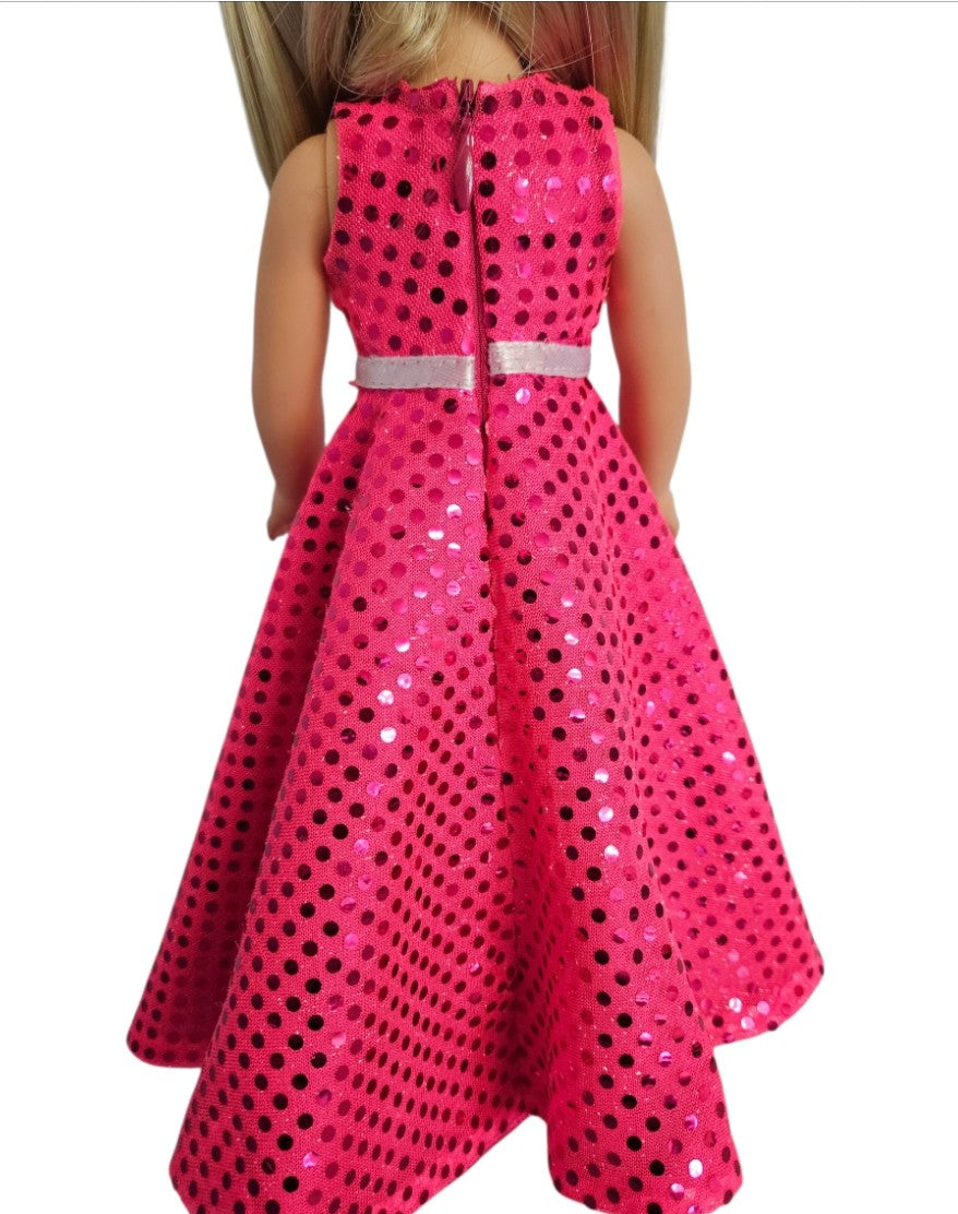 Wellie Wisher Neon Pink Sequin Gown #53