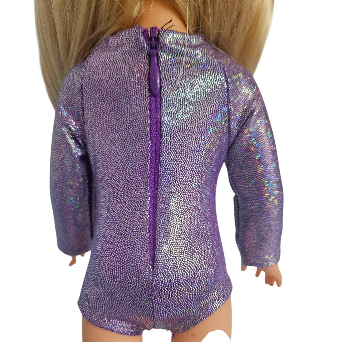 Wellie Wisher doll clothes SPARKLY Purple Gymnastic Leotard