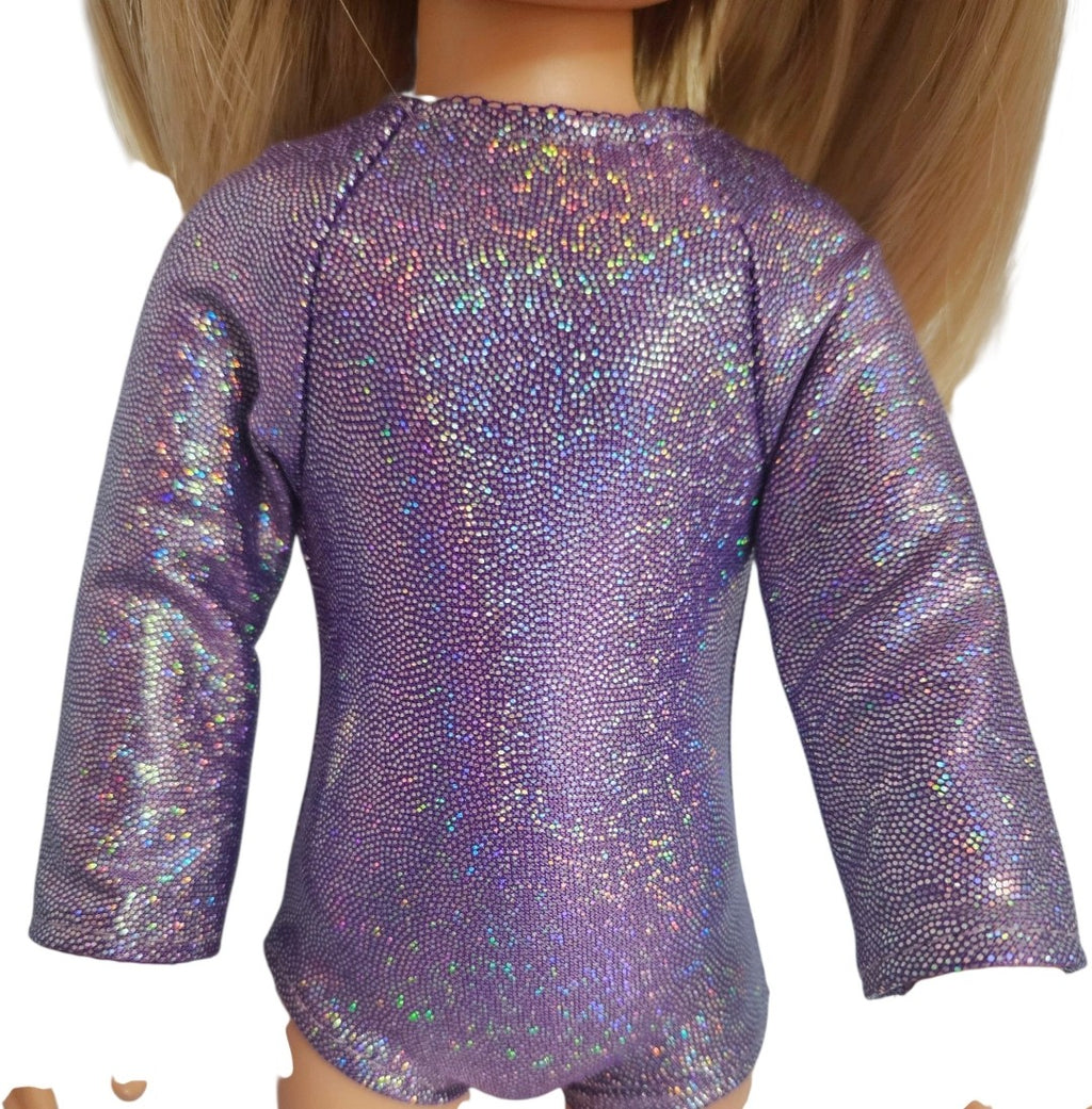 Wellie Wisher doll clothes SPARKLY Purple Gymnastic Leotard