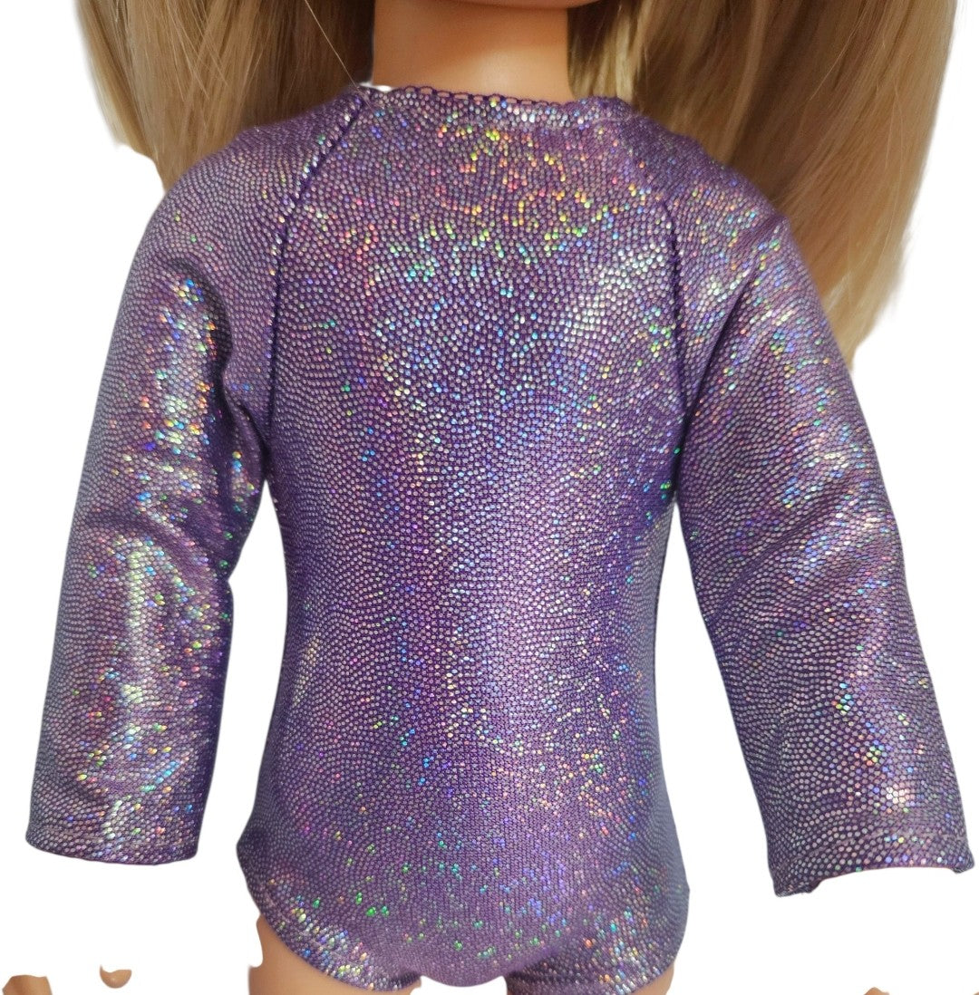 Wellie Wisher doll clothes SPARKLY Purple Gymnastic Leotard